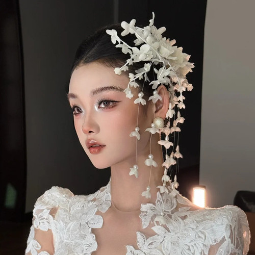 水舞B3038 复古气质铃兰花新娘头饰国风晨袍旗袍礼服结婚高级发饰