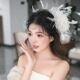 水舞B3031 仙气立体羽毛花朵新娘头饰白纱头花森系气质婚纱发饰