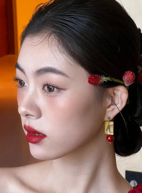 水舞H2281 新中式古典新娘耳环古风气质高级感简约百搭耳钉配饰