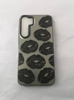 适用三星 Galaxy S23+ S23 plus 嘴唇镂空保护套散彩绘彩黑壳防摔硅胶手机壳