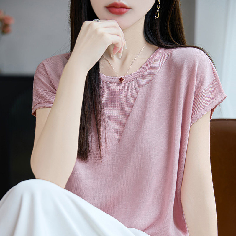 100%莱赛尔天丝针织短袖T恤打底