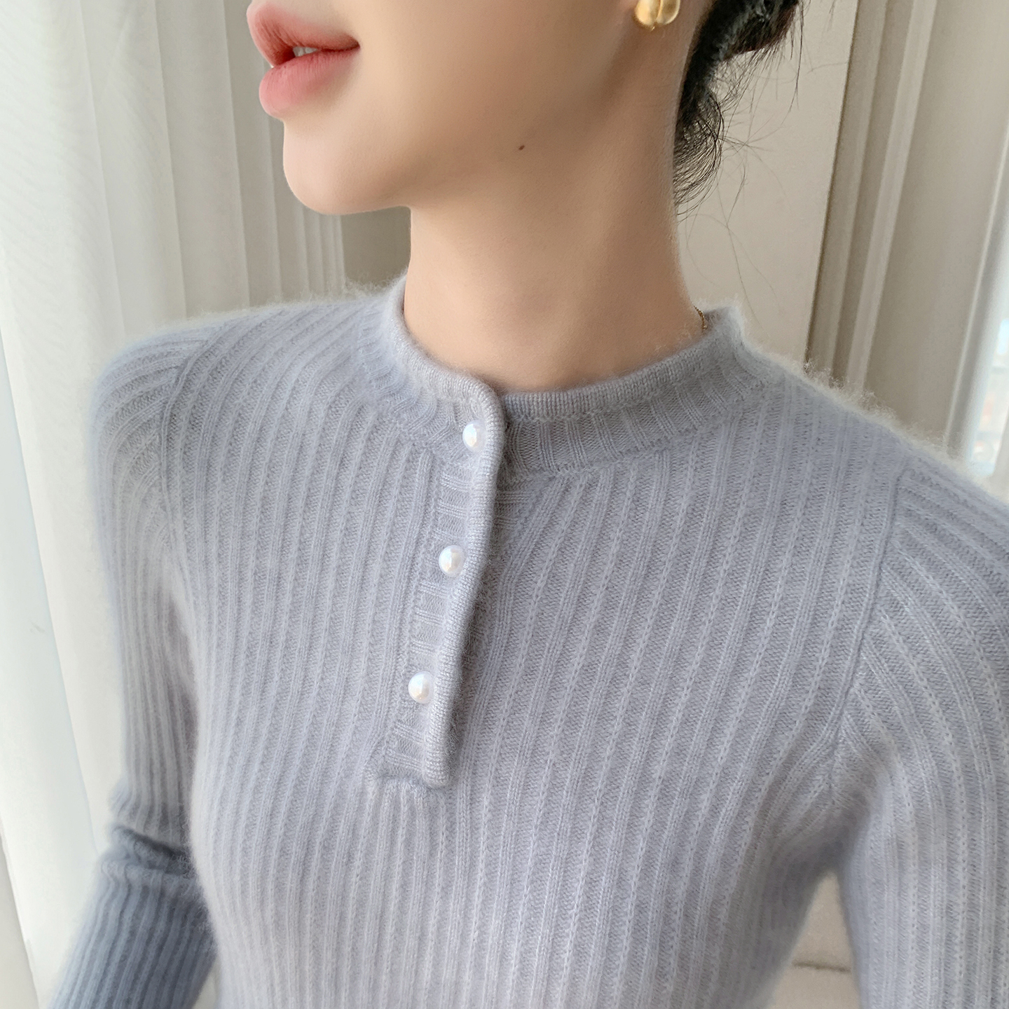 软糯baby小山羊绒衫女半高领毛衣