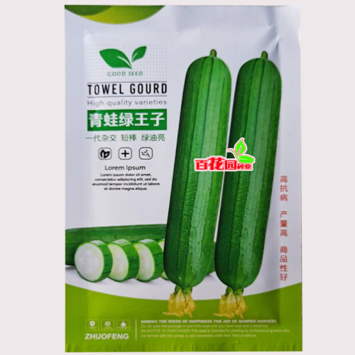 青蛙绿王子丝瓜种子油亮短棒型绿秀肉丝瓜种籽高产耐寒抗病春秋种
