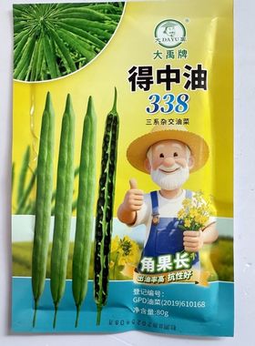 大禹得中油338三系杂交油菜种子甘蓝型半冬性角果长出油率高抗性