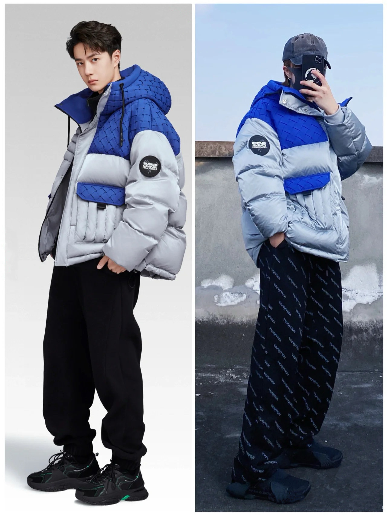 品牌撤柜新款加厚撞色编织拼接男女同款情侣羽绒服极寒连帽面包服,男装,羽绒服,淘宝优惠券,粉丝福利购,淘宝优惠卷