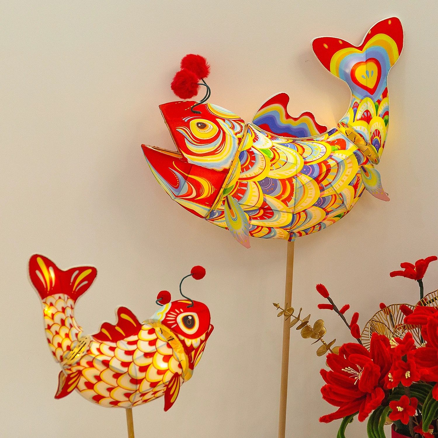 2026马年鲤鱼灯笼手工diy材料非遗元宵花灯春节过年创意新年装饰,节庆用品/礼品,灯笼,淘宝优惠券,粉丝福利购,淘宝优惠卷