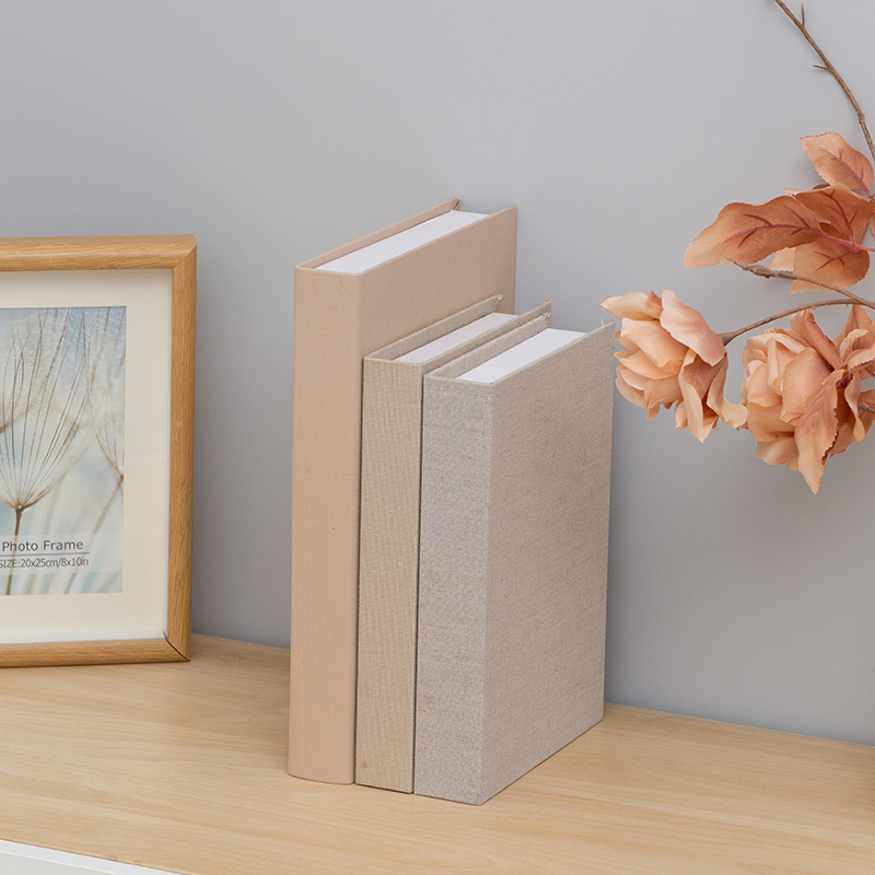 复古风大地色系麻布料装饰书摆件样板间仿真书装饰品客厅柜子假书