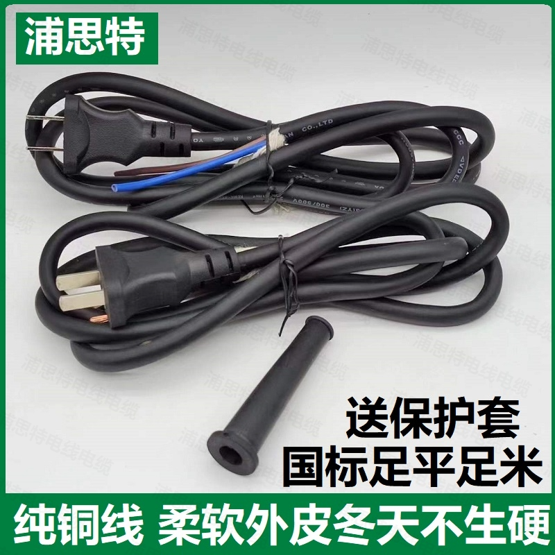 国标纯铜插头线电源线2芯带插头