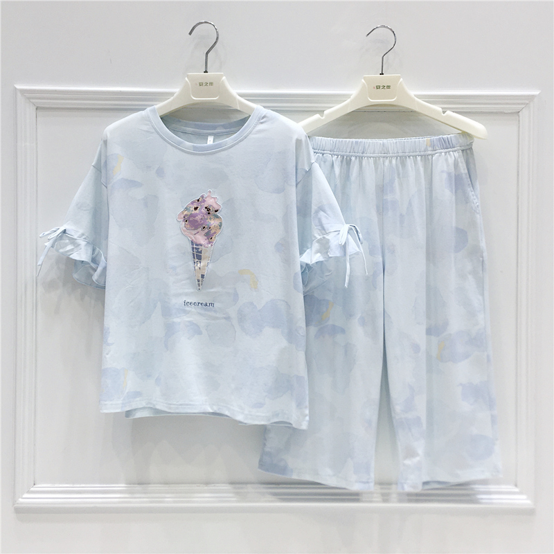 安之伴短袖睡衣女夏可爱少女卡通
