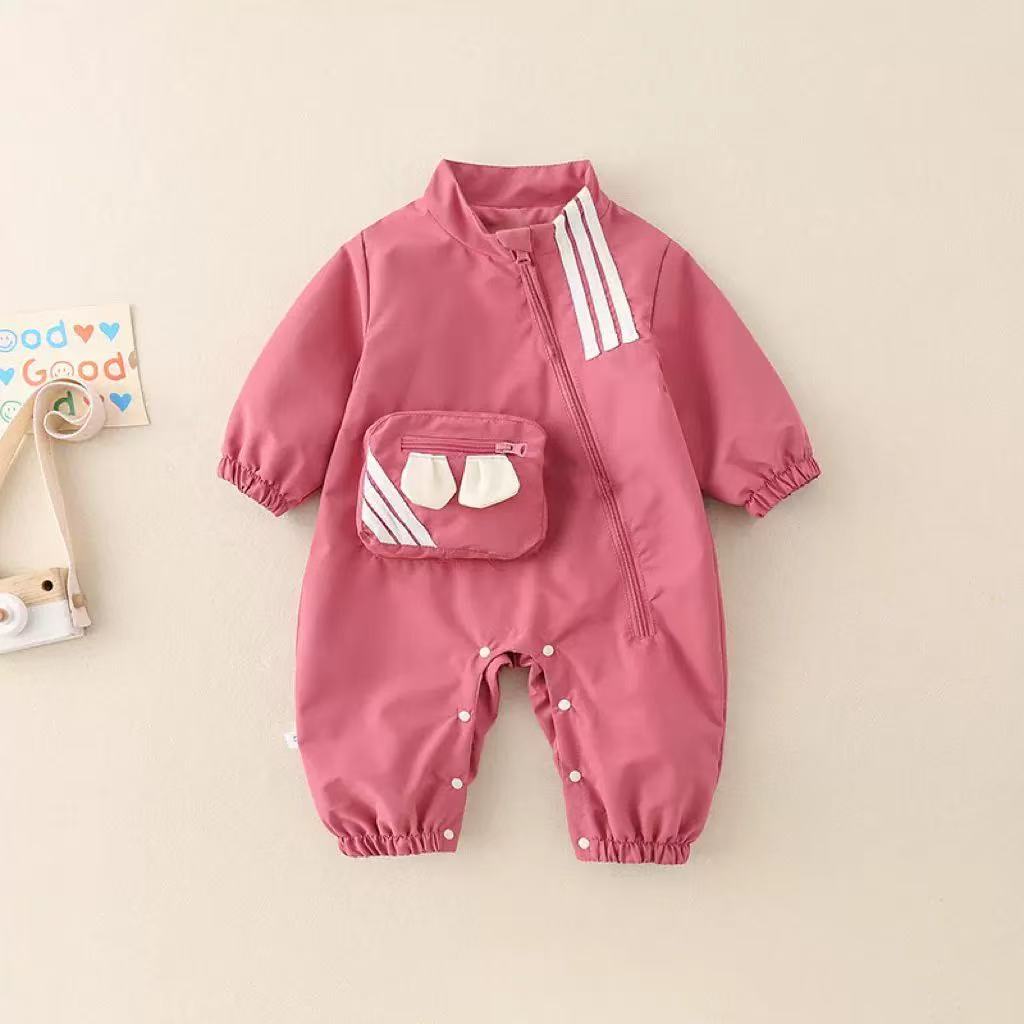 宝宝连体衣春季婴儿加绒冲锋衣哈衣新生儿衣服新款秋装外出服