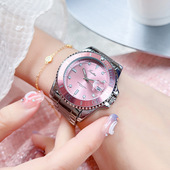 诗高迪新款 粉色手表女时尚 潮流橡胶表带ins风大表盘简约气质女表