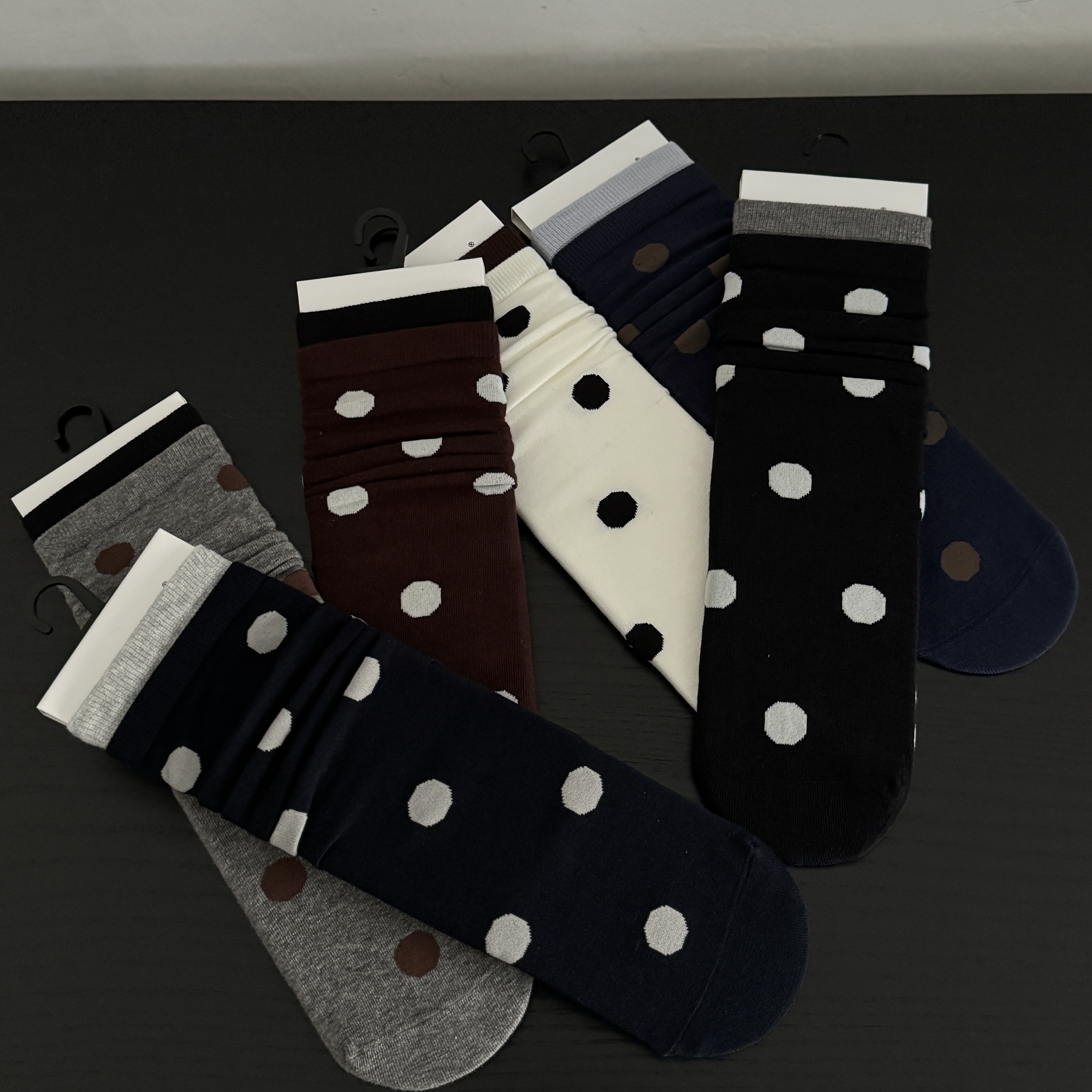 【Lucky波点袜】自留洋气小波点直筒棉袜