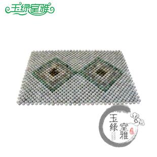缅甸翡翠天然玉石圆珠枕头 枕巾枕垫枕帘枕套 夏凉枕透气凉爽