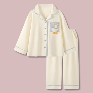 鸭子卡通可外穿套装 哄你入睡 长袖 春秋冬新款 家居服 全棉睡衣女款