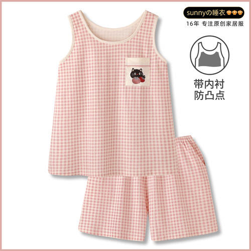 背心睡衣女纯棉夏季新款