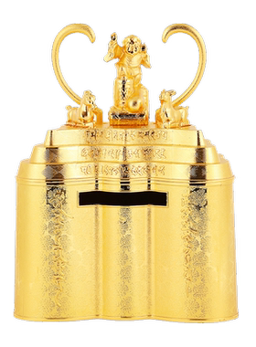 妙如意铜合金马羊财箱摆件客厅