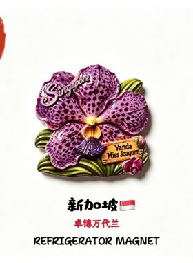 新加坡国花桌锦万代兰创意旅游纪念品磁性贴冰箱贴收藏礼物伴手礼