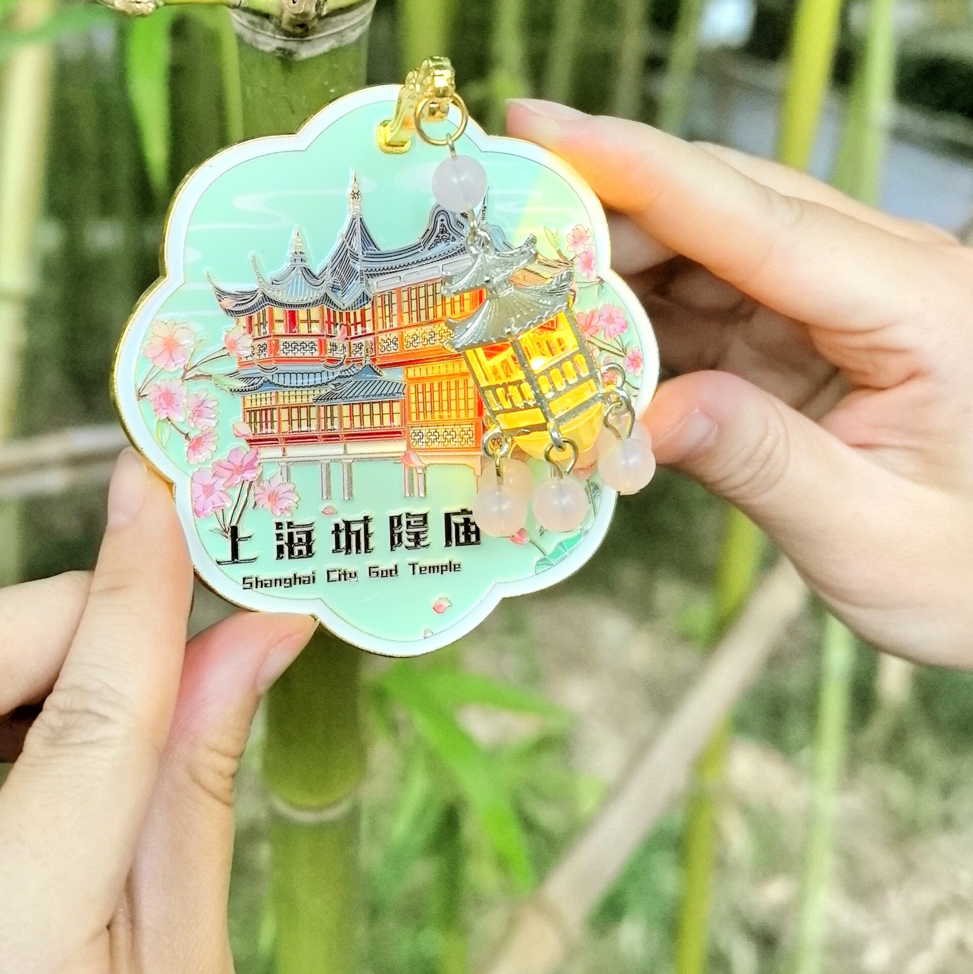上海城隍庙立体灯笼发光冰箱贴金属旅游文创礼品纪念品装饰贴图片