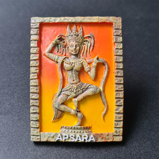 柬埔寨吴哥窟巴戎仙女纪念伴手礼冰箱贴立体手工彩绘居家装饰磁贴