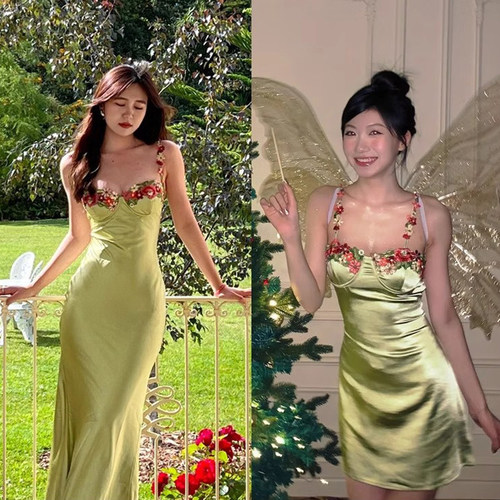 吊带连衣裙绿色princesspolly