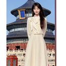 千金小香风连衣裙蝴蝶结假二件套装 法式 礼服长裙子女 新款 2025秋季