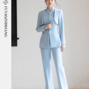 西装 老钱风高级感气质阔腿裤 套装 新款 西服二件套 女2025秋季 新中式