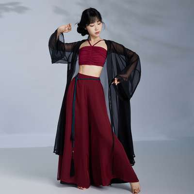 华丽独秀古风爵士演出服飘逸显瘦古典舞舞蹈服套装中国舞练功服女