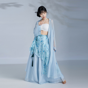 华丽独秀古典舞舞蹈服古风爵士纱衣外披飘逸仙气新中式汉服演出服