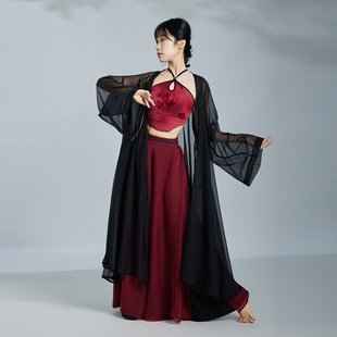 华丽独秀古典舞古风爵士纱衣外披新中式 飘逸显瘦舞蹈演出服女 套装