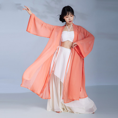 华丽独秀古风爵士纱衣外披套装新中式舞蹈服练功服古典舞演出服