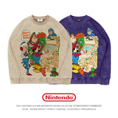 TEE7任天堂GAMEBOY水洗做旧复古怀旧纯棉宽松ins高街爆款 圆领卫衣