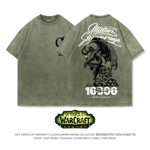 TEE7-暴雪魔兽伊利丹短袖宽松T恤