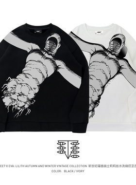 TEE7-EVA人类始祖第二使徒莉莉丝满幅面印花圆领卫衣爆款高街纯棉