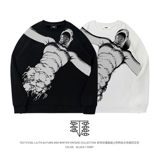 TEE7 高街纯棉 EVA人类始祖第二使徒莉莉丝满幅面印花圆领卫衣爆款