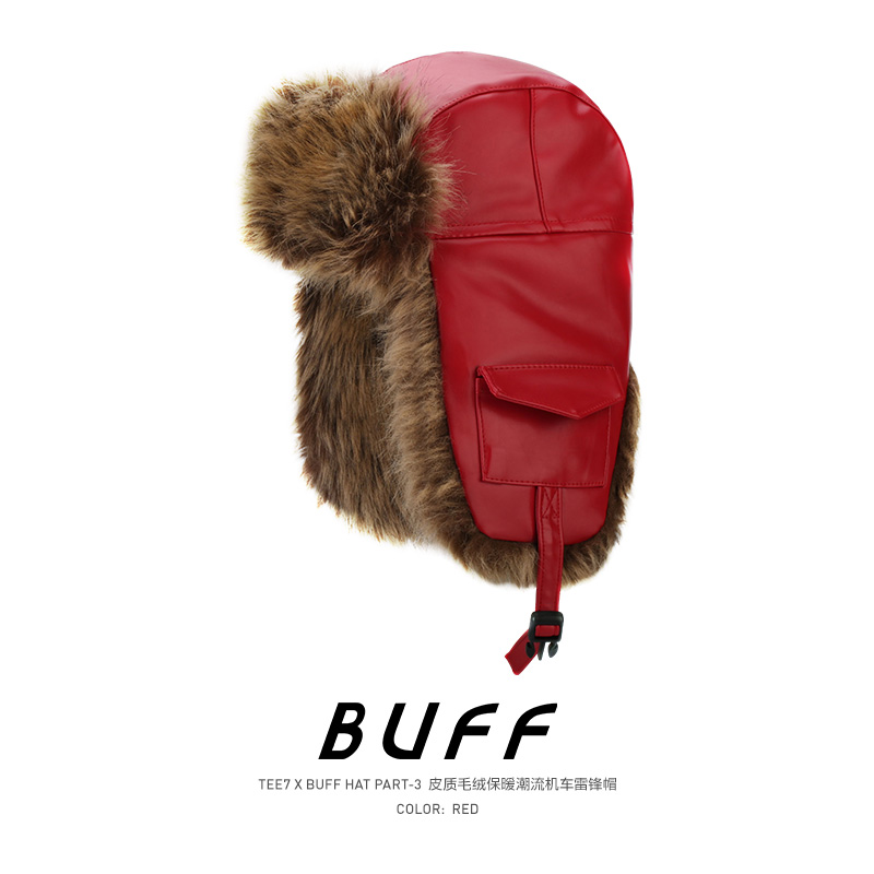 TEE7-红buff雷锋帽冬季加绒保暖图片