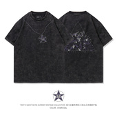 水洗做旧纯棉宽松短袖 TEE7 日系动漫圣斗士T恤冥王三巨头项链款