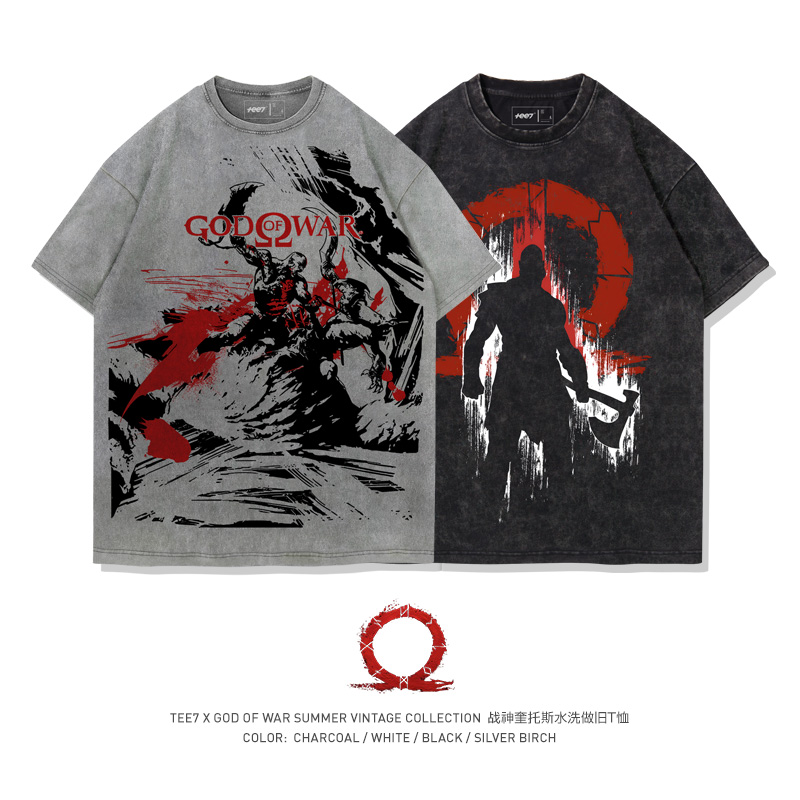 TEE7-游戏战神奎托斯水洗新款T恤