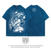 TEE7 圣斗士星矢天马座马年贺岁燃烧小宇宙做旧复古纯棉短袖 T恤