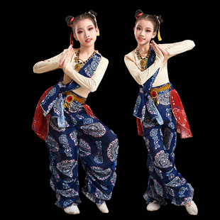 儿童新款敦煌飞天舞蹈服莲花化生童民族舞服装中国风女童异域风情