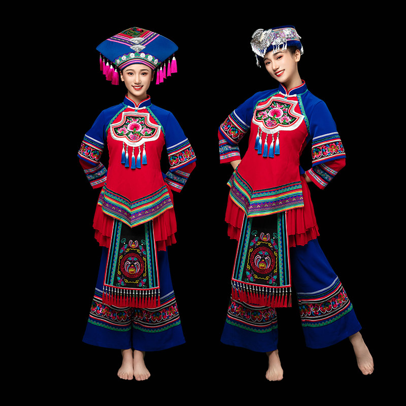 高端定制壮族服装女成人衣服少数民族传统服饰贵州苗族刺绣舞蹈服