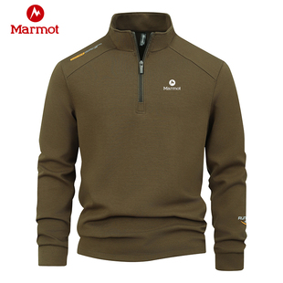 土拨鼠男士卫衣秋冬季新款户外运动休闲立领半拉链长袖休闲卫衣