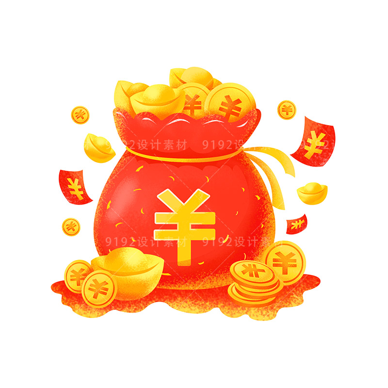 钱袋福袋元宝金币红包金融理财设计ai源文件png图psd设计素材