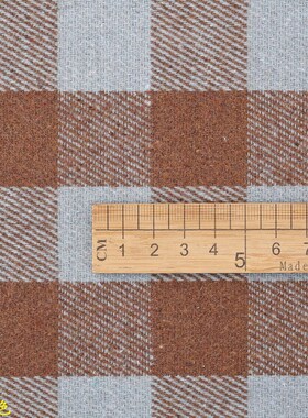 蓝色四方格TR格子呢布料多色可选冬季加厚粗纺呢绒布朝阳格子布料