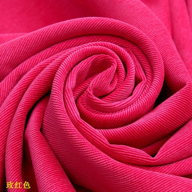 细条玫红色灯芯绒面料现货供应