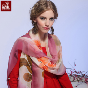 天堂故事真丝丝巾桑蚕丝雪纺丝巾披肩两用春夏季长款真丝围巾披肩