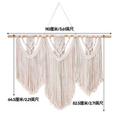 编织挂毯 饰挂毯民宿背景壁毯 三段门帘隔断可拆流苏波西米亚风装