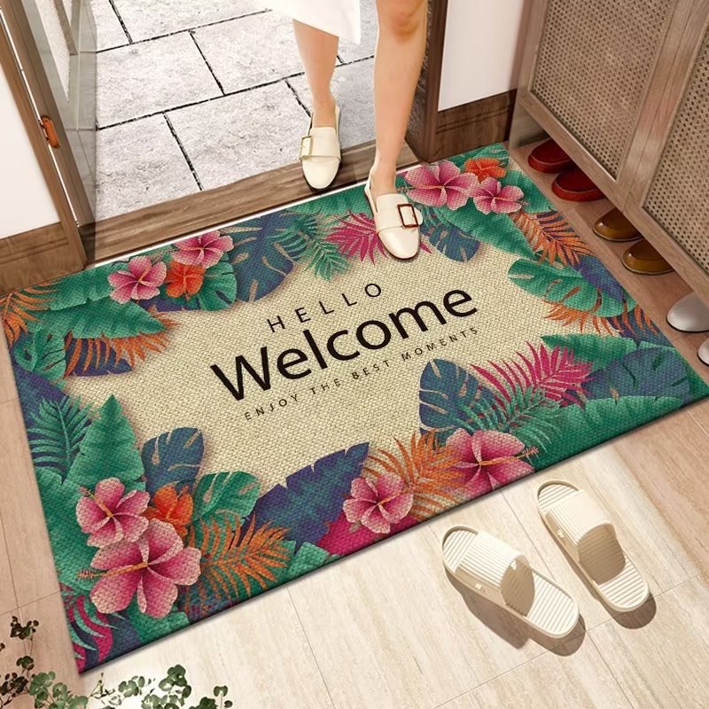 亚麻入户门地垫防滑吸水客厅卧室门口进门垫子浴室脚垫可水洗