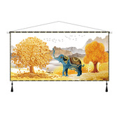 横版 大象挂毯床头沙发挂布背景布客厅电表箱布艺挂画 大幅泰式