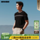 短袖 利郎官方 T恤男士 圆领条纹2026夏季 男装 新款 可机洗伊力特