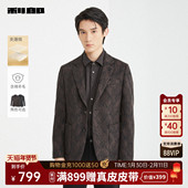 外套 毛呢大衣男翻领2025冬绵羊毛保暖中长款 夹薄棉 利郎官方